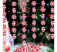 50 pièces Ornements de canne de bonbon de Noël, décorations de bonbon rouge et blanc, ornements de sucre d'orge à suspendre pour l'arbre de Noël, pour la décoration de fête de Noël, artisanat DIY 1 pi
