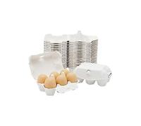 50 Pieces Paper Egg Cartons for Chicken Eggs Pulp Fiber Holder Bulk Holds 6 Count Eggs Farm Market