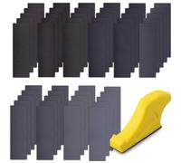50 Pièces Papier De Verre Avec Blocs De Ponçage Papier Abrasif Grain 120/180/240/320/400/800/1000/1200/2000/3000 Feuilles Abrasives Pour Poncage