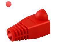 50 pièces/paquet bottes de câble réseau RJ45 manchon de Protection multicolore en plastique soulagement de la tension pour Protection de prise modulaire Cat5e Cat6-Rouge
