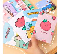 50 pièces/paquet Carnets de poche mini aléatoires, motifs de dessins animés, 16 feuilles/32 pages, style minimaliste, convient pour les récompenses d'élèves et les fournitures de rentrée scolaire, cad