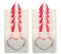 50 Pièces Paquet Présent Épais Pliable en Plastique Poignées | Motifs Adorables, Format Petit, Présentation Soignée, pour Nougat et Pâtisseries, Fête ou Pique-niques