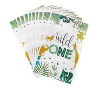 50 Pièces Paquet Présents Plats Jungle Animaux en Plastique | Pochette Présents à Bouche Plate, Emballage Prêt pour Bonbons et Biscuits, Usage Boutique