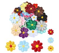 50 Pièces Patch Thermocollant,28 Grandes Fleurs Ecusson a Coudre + 22 Petites Fleurs Écusson Thermocollant pour Décorer Sacs en Toile Vêtements Jeans Chaussures