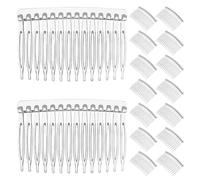 50 Pièces Peigne Latéral en Plastique Transparent à 14 Dents | Finition Translucide Discrète, Maintien Sûr des Voiles et Coiffes, Usage pour Sections Latérales et Twist Français