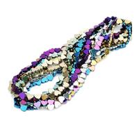 50 Pièces Perles de Cœur Creux en Cristal pour Bijoux DIY | Création Artisanale, Usage Bracelet ou Collier, Accessoires Décoratifs, Lot Créatif pour Atelier Maison
