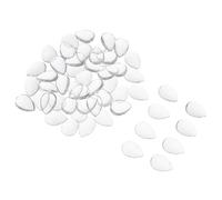 50 Pièces Perles de Verre Transparentes, Forme Goutte D’eau | Présentation Professionnelle, Surface Lisse, pour Consultation Client, Salons de Manucure, Échantillons de Vernis