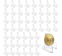 50 Pièces Petit Presentoir Supports Acrylique Transparent, Support Carte pour Pokemon, Mini Chevalets en Plastique pour Médaille, Coin de Table pour Postale Médailles Pierres et Minéraux Collection