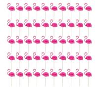 50 Pièces Pics À Fruits Flamant Rose, Pics De Décoration De Cupcake, Pics À Fruits Sur Le Thème Hawaïen, Assiette De Fruits, Décoration De Gâteau, Pics À Fruits D'Art De Fête