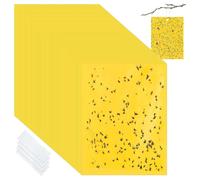 50 Pièces Pieges Collants Double Face, 15 x 20cm Autocollants Jaunes piège à Mouches, Jaune Mouche piège Double Face, pour Moustiques, Pucerons,Nématodes,Chenilles,Aleurodes