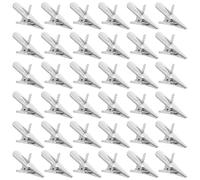 50 Pièces Pince en Fer Ambiance Réutilisable Argenté | Mécanisme à Ressort, Dents Inférieures et Petit Orifice, pour Couronnes, Branches de Pin, Guirlandes Suspendues ou Affichage