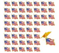 50 Pièces Pins Drapeau USA Métal Pin's Drapeau Américain Broches de Drapeaux Nationaux États-Unis Badge à épingle Pins Costume Fête Nationale Américain Fans de Sport Veste Sac à dos Souvenir Cadeau