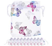 50 Pièces Pochettes en Organza à Cordon Motif | Filet, Fermeture Pratique, Rangement de Perles et Pièces, pour Artisanes, Mariages, Fêtes et Marchés Créatifs