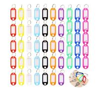 50 Pièces Porte-clés Bagages, 10Couleurs Porte Clés Inscriptibles Etiquette en Plastique, Porte-clé à Étiquettes pour Peut être Utilisé Marquer Divers Articles Par Maison Nom D'animal Compagnie