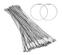 50 Pièces Porte-clés en Fil Acier Inoxydable De 15cm Boucles, Anneaux en Acier Inoxydable, Bobines DIY Solides Et Résistantes, Pour Les Étiquettes De Bagages, Les Clés Et Les Bijoux