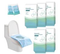50 Pièces Protection Cuvette Toilette Jetable,Housses De Siège De Toilette Jetables,Portable Housses De Siège De Toilettes,Emballage Individuel Pour Toilettes Publiques,Voyages,Enceinte (Bleu)