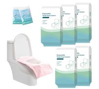 50 Pièces Protection Cuvette Toilette Jetable,Housses De Siège De Toilette Jetables,Portable Housses De Siège De Toilettes,Emballage Individuel Pour Toilettes Publiques,Voyages,Enceinte (Rose)