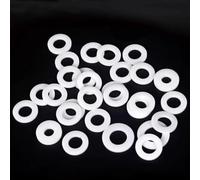 50 pièces PTFE rondelle plate bride, ID 6 8 10 mm joint entretoise étanchéité for manomètre, épaisseur 2 mm bague d'étanchéité en plastique(16x24x2)