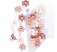 50 pièces Punaise de Fleur pour Tableau d ' Affichage de Bureau marquage de Tissu Image Suspendue Tableau d ' Affichage en liège punaises en résine et métal Ensemble de punaises