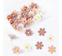 50 Pièces Punaises En Forme De Fleur, Punaises Créatives, Punaises Décoratives, Punaises Mignonnes, Punaises Pour Tableaux D'Affichage, Punaises Pour Fixation De Papier