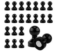 50 Pièces Punaises Magnétiques, Aimants Carte Noirs Emballés dans Une Boîte Aimant pour Tableau Blanc Réutilisables pour Salle de Classe, Réfrigérateur, Bureau