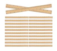 50 Pièces Règle en Bois 12 Pouces à Double Échelle 30cm | Lecture Facile, Conversion D’unités, Usage Quotidien e Mathématiques, Studio, Couleur Kaki