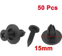 50 Pièces Rivet Plastique Type Poussoir Fastener Pare-choc Clips Trou de 6mm