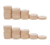 50 Pièces Roues en Bois Non Finies pour Maquettes, 4 CM | Texture Naturelle, Trou Central Précis, pour Projets Diy, Modèles, Jouets en Bois et Décorations Scolaires