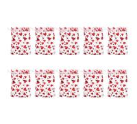 50 Pièces Sachets en Organza Saint-valentin Noël, Cordon Rouge | Cœurs Imprimés, Présentation Soignée pour Présents et Petits Cosmétiques, Emballage Thématique, Artisans, Organisateurs