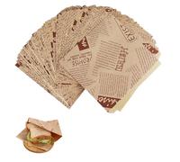 50 pièces Sacs à Hamburgers en Papier,Emballage sandwich, Papier Burger, Papier Frite, Papier Sulfurisé pour Sandwich Burger Frites