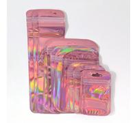50 pièces Sacs cadeaux longs roses brillants à la mode avec effet laser, pochettes réutilisables pour bijoux, emballage de cadeaux pour fêtes et jours fériés Taille UniquePolyéthylène