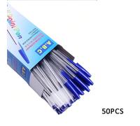 50 pièces/set Stylos à bille, 3 couleurs : rouge/noir/bleu, encre à base d'huile, pour usage étudiant, en boîte, indispensable pour la rentrée scolaire Rouge (50 pièces),Noir (50 pièces),Bleu (50 pièc