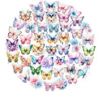 50 Pièces Stickers Papillon Autocollant Coloré Gommettes Printemps Papillon Enfants Decoration stickers muraux pour Tasses, Bagages, Planches à Roulettes, Ordinateur, Papeterie, Decoratifs DIY