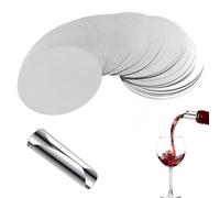 50 Pièces Stop Goutte Vin, Bec Verseur Vin Pourer Disque Stop The Drop verseur Anti-Goutte Plaques d'aide au Versage Flexible Verseurs en Aluminium Foil Réutilisables pour Restaurants Bars Clubs