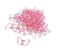 50 Pièces Trombones Papillons Roses Dessin animé Placage de Couleur Trombones Mignons Innovants pour la Maison de Bureau, Accessoire Multifonctionnel pour un Usage Domestique