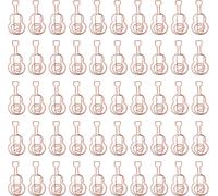 50 Pièces Trombones Pour Guitare, Trombones Musique En Métal Pinces Papier, Mini Trombones Nouveauté, Trombones En Or Rose Pour La Papiers Papeterie Et Fournitures Bureau