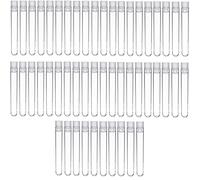 50 pièces Tube d'essai avec couvercle en plastique Tubes d'essai en plastique avec bouchon tubes d'échantillonnage réutilisables pour la décoration de fêtes, ranger les bijoux et les perles