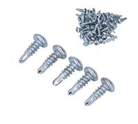 50 Pièces Vis Autotaraudeuses à Tête Ronde Vis Autotaraudeuses en Acier au Carbone Galvanisé Vis Autoperceuses 4.2x13mm(Queue de Foret croisé à tête Ronde)