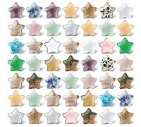 50 Pierres d'Inquiétude Pierres de Cristal en Forme d'Étoile 0,8 Pouce Mini Pierres de Cristal en Vrac Cristal d'Étoile Assorti Pierres Sculptées de Poche Mini Pierre Précieuse (Charmant)