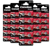 50 Piles AG10 / LR54 / LR1130 / 189 Camelion Alcaline 1,5V