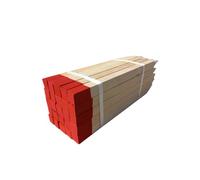 50 Piquets en Bois Hêtre 25x25 mm - Longueur 100 cm - Pointe Rouge Vernie - Piquets de Bornage Géodésiques pour Marquage Terrain - Piquets de Jardin Robustes Tuteurs Clôture