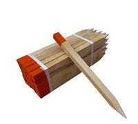50 Piquets en Bois Hêtre 25x25 mm - Longueur 40 cm - Pointe Orange Vernie - Piquets de Bornage Géodésiques pour Marquage Terrain - Piquets de Jardin Robustes Tuteurs Clôture