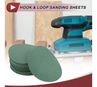50 Piššces Disques De Pon?age Pour Voiture En Bois Feuilles De Pon?age š€ Crochet Et Boucle 5" 100 Grain Oxyde D'Aluminium Vert