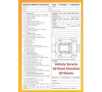 50 Point Vehicle Service Check List A4 Book - 50 Checklist Sheets