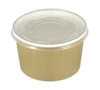 50 Pots à glace en carton kraft brun 180 ml + couvercles