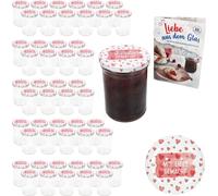 50 pots en verre de 435 ml faits avec amour Couvercle DiamantSucre-Heft