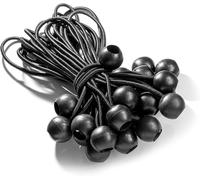 50 Professional Rubber Bungee Cord With Ball (Black 195 Mm) For Tents,Tarpaulins,Posters,Tarpaulin Tensioner,Elastic Strap,Tarp Support,Tarpaulin Rubber,