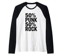 50% Punk 50% Rock Attitude pour Les Amateurs de Musique Manche Raglan