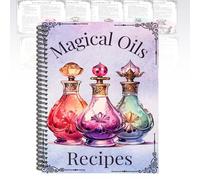 50 recettes d'huiles magiques: pages de grimoire sorcellerie, guide fabrication magiques 50pages, livre A5, sorcières et d'herbes d'Halloween, cadeau for femmes, pratique spirituelle quotidienne(1PCS)