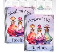 50 recettes d'huiles magiques: pages de grimoire sorcellerie, guide fabrication magiques 50pages, livre A5, sorcières et d'herbes d'Halloween, cadeau for femmes, pratique spirituelle quotidienne(2PCS)